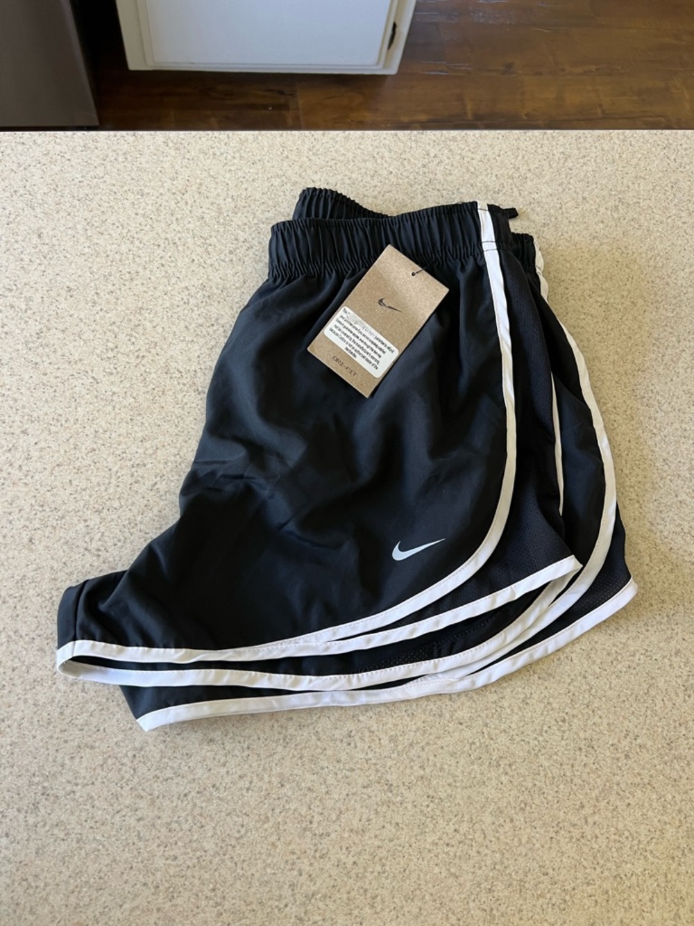 Nike Women Black Shorts size L with White Piping